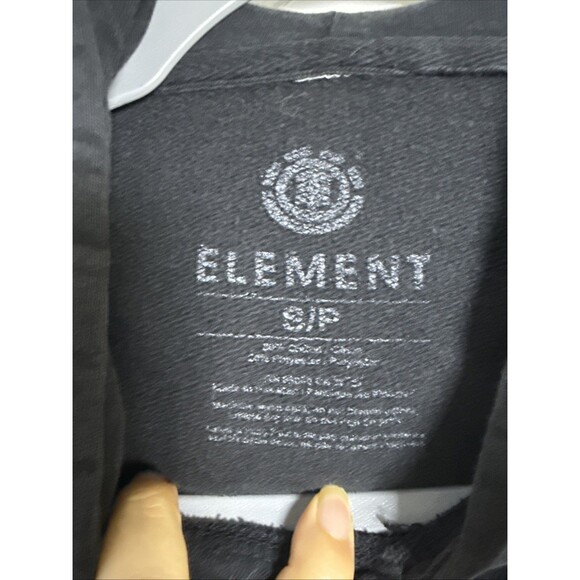 Element Sweater Adult Small Black Pullover Hooded Spell Out Casual Cotton Mens - Picture 3 of 7